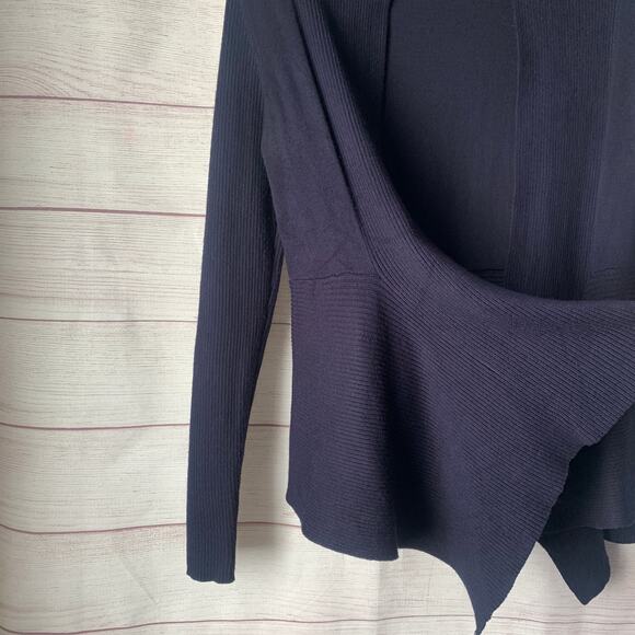 Verve Ami Navy Blue Cardigan Sweater Open Front Long Sleeves Size Small - Picture 13 of 14